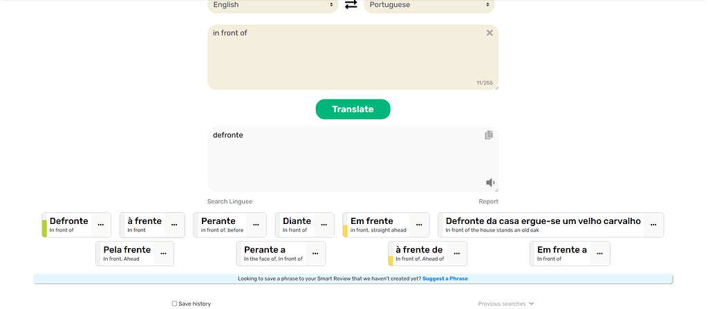 Defronte, à frente de, à frente, em frente - Grammar - Practice Portuguese